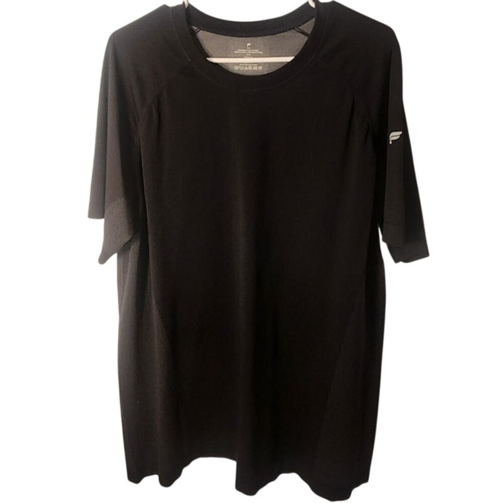 Fila Mens XXL Short Sleeve Activewear Shirt Black Micro Dot Mesh Performance